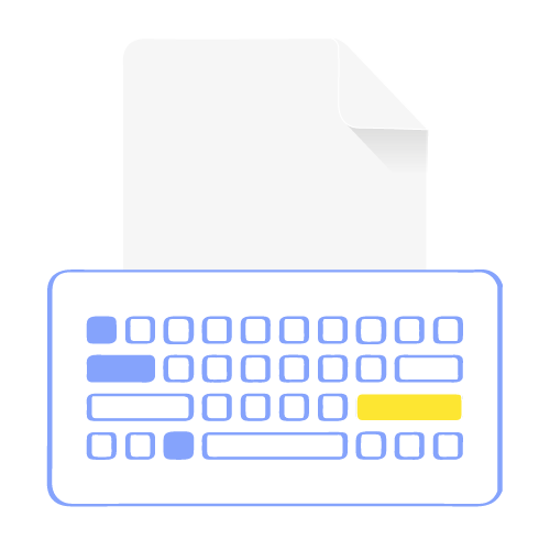 Icono fusión teclado y papel